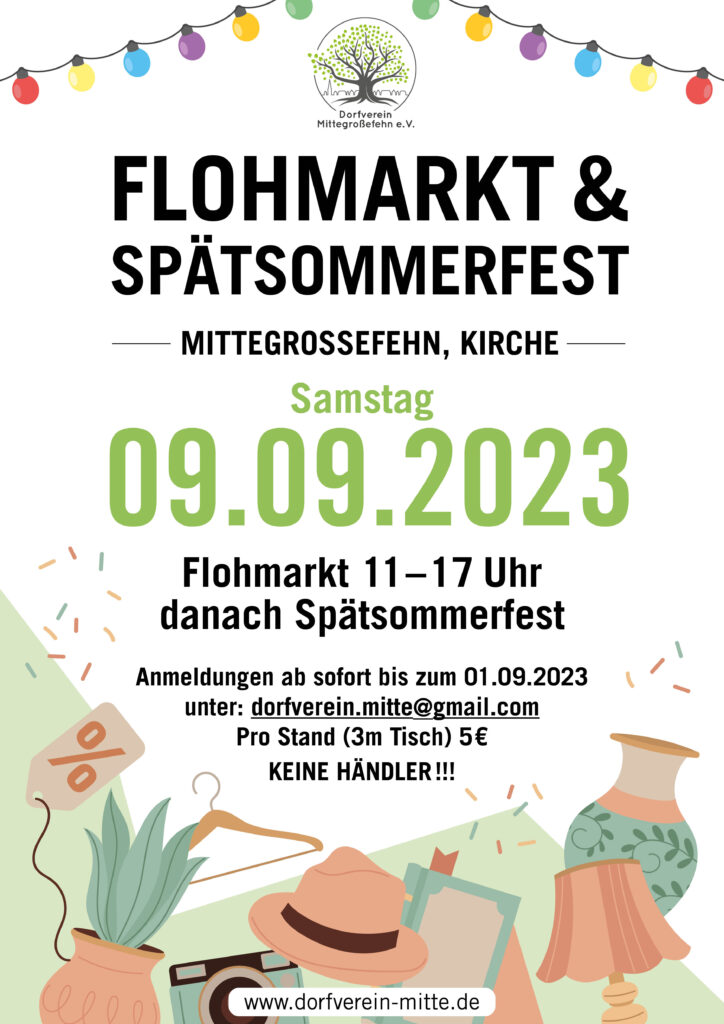 Flohmarkt & Sommerfest am 09.09.2023